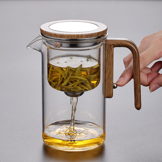 【数量限定】Serenity Tea Pot｜ボタン式ガラスティーポット｜茶葉分離ティーポット