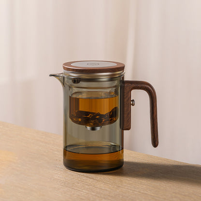 【数量限定】Serenity Tea Pot｜ボタン式ガラスティーポット｜茶葉分離ティーポット