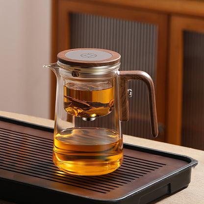 【数量限定】Serenity Tea Pot｜ボタン式ガラスティーポット｜茶葉分離ティーポット