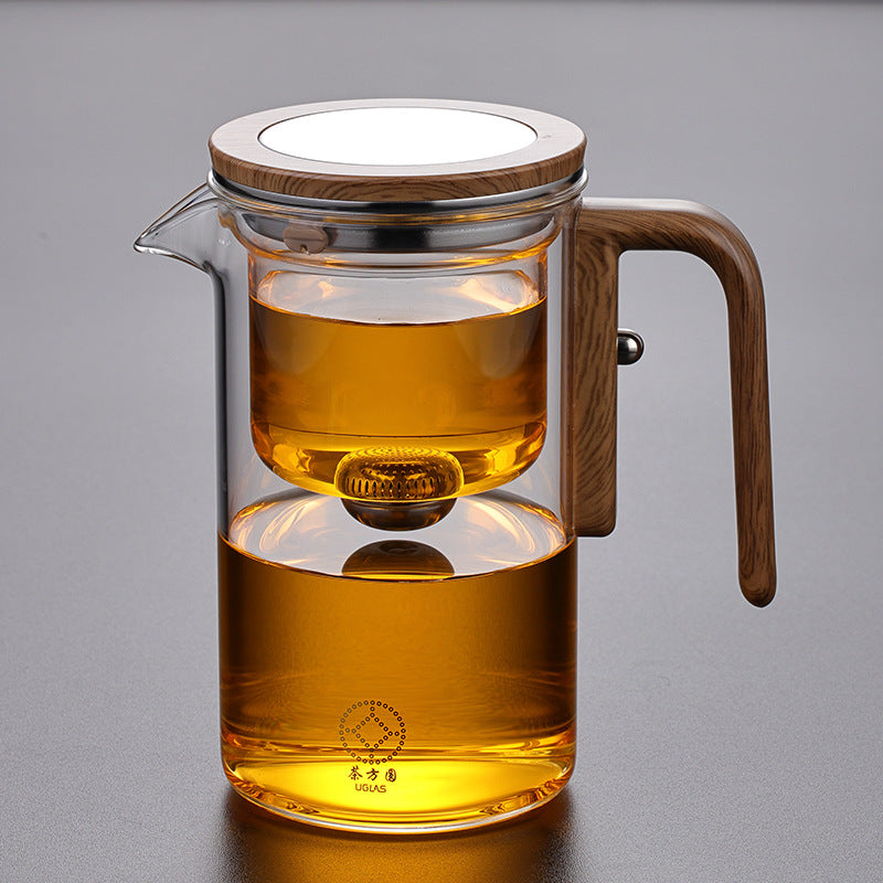【数量限定】Serenity Tea Pot｜ボタン式ガラスティーポット｜茶葉分離ティーポット
