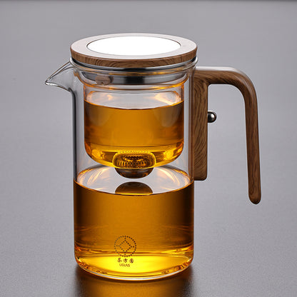 【数量限定】Serenity Tea Pot｜ボタン式ガラスティーポット｜茶葉分離ティーポット